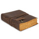 Buff Leather Journal A6 with Key with unlined Kraft Decal Paper