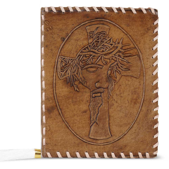 Leather Journal Notebook A5 Embossed Jesus Christ Handmade Diary- Antique