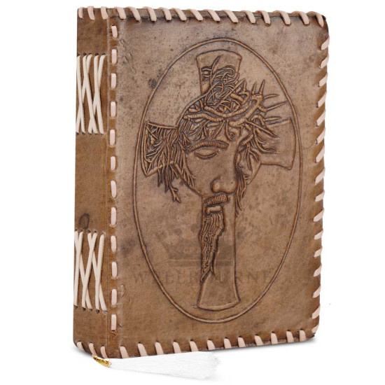 Leather Journal Notebook A5 Embossed Jesus Christ Handmade Diary- Antique