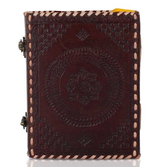 Embossed Double Dragon Handmade A5 Leather Journal Notebook - Brown Embossed Double Dragon Handmade A5 Leather Journal Notebook - Brown