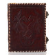 Embossed Double Dragon Handmade A5 Leather Journal Notebook - Brown