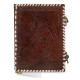 Leather Journal Notebook A5 with Embossed Moon Dragon Handmade Diary- Brown