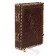 Leather Journal Notebook A5 with Embossed Moon Dragon Handmade Diary- Brown