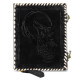 Leather Journal Notebook A5 with Embossed Moon Wolf- Black