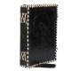 Leather Journal Notebook A5 with Embossed Moon Wolf- Black