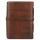 A6 Buff Leather Journal with Unlined Deckle Edge Paper- Brown