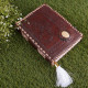 Embossed Moon Dragon with Engraved Stone A6 Leather Journal Notebook- Brown (8x6inches) Embossed Moon Dragon with Engraved Stone A6 Leather Journal Notebook- Brown (8x6inches)