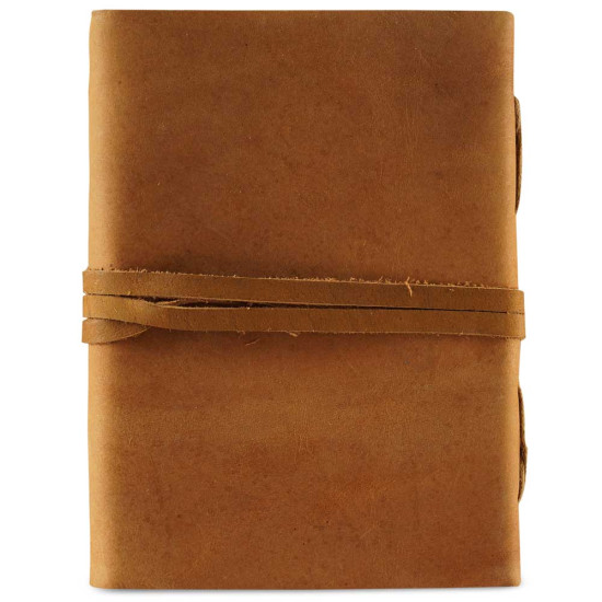 Engraved Tree Of Life A6 Handcrafted genuine buff leather journal