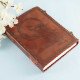 Leather Journal Notebook A5 with Embossed Moon Wolf- Brown Leather Journal Notebook A5 with Embossed Moon Wolf- Brown