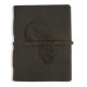 Engraved Moon Wolf A6 Genuine Buff Leather Journal Notebook- Dusky Brown