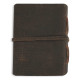 Engraved Moon Wolf A6 Genuine Buff Leather Journal Notebook- Dusky Brown