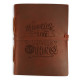 Leather Journal Engraved with Quote A6 Handcrafted Personal Travel Diary- Brown