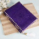 Leather Journal Notebook A5 Embossed Samyaksam Buddha Handmade Diary- Purple
