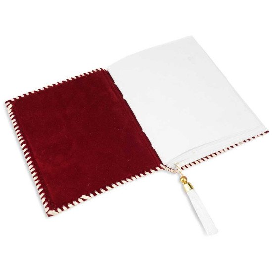 Leather Journal Notebook A5 Embossed Samyaksam Buddha Handmade Diary- Purple