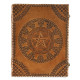 Leather Journal Notebook A5 Embossed Wiccan Pentagram Star Handmade Diary- Antique