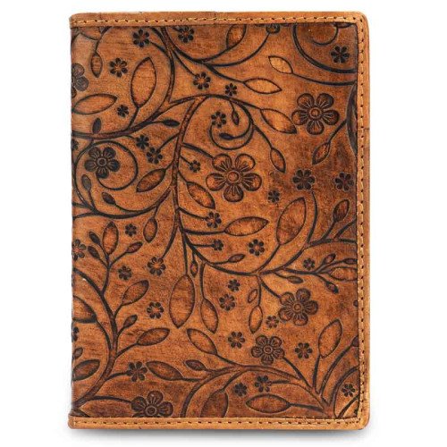 Thar Artefacts Refillable Floral Antique Leather Journal - A6
