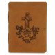  Engraved Celtic Rose with Cross A6 Handcrafted genuine buff leather journal 