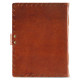 Embossed Compass with Gem A6 Leather Journal with Unlined Decal Pages- Brown