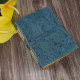 Embossed Russian Design Leather Journal with Decal Pages-Blue
