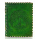 Embossed Tree of Life A5 Unlined Leather Journal Notebook- Green