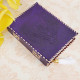 Embossed A5 Egyptian Goddess Isis Leather Journal Notebook with unlined pages- Purple (9x7 inch)