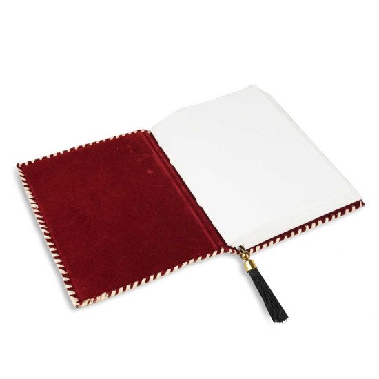 Embossed Goddess Isis Handmade A5 Leather Journal Notebook - Black