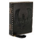 Embossed Goddess Isis Handmade A5 Leather Journal Notebook - Black