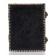 Embossed A5 Moon Dragon Leather Journal Notebook- Black