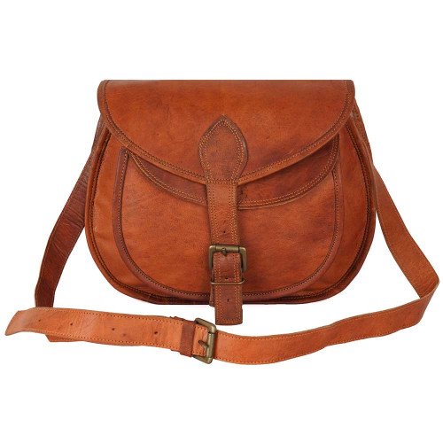 Leather Crossbody Tote Women Bag with Adjustable Leather straps - 11"