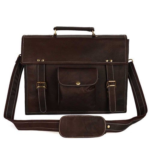 Thar Artefacts 15inch Buff Leather Laptop Bag Office Bussiness Messenger Travel Bag