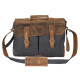 Thar Artefacts 17inch Hybrid Buff Denim Leather Laptop Bag Casual Messenger Bag for Office & College