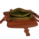 Crossbody Leather Gipsy Bag with Two front Pockets & Adjustable Leather Straps  - Tanned Brown