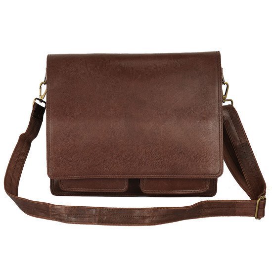 Buff Leather Laptop Bag - 18inch