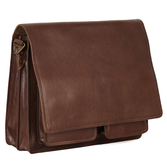 Buff Leather Laptop Bag - 18inch