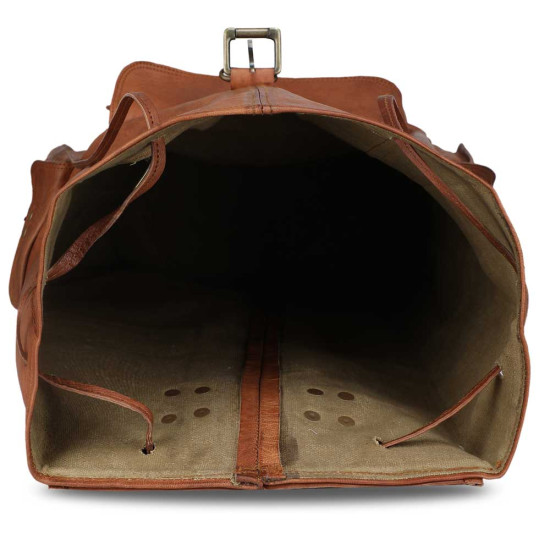 Thar Artefacts Leather Casual Shoulder Backpack 20 inch Multi-Utility Unisex Rucksack for Travelling Hiking Trekking