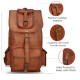 Thar Artefacts Leather Casual Shoulder Backpack 20 inch Multi-Utility Unisex Rucksack for Travelling Hiking Trekking