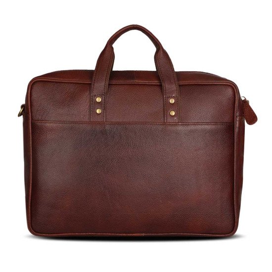 Thar Artefacts Sauve Leather Laptop Bag - 15.6inch [Red Brown]
