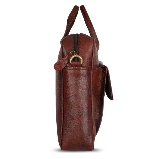 Thar Artefacts Sauve Leather Laptop Bag - 15.6inch [Red Brown]