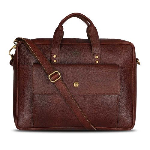 Thar Artefacts Sauve Leather Laptop Bag - 15.6inch [Red Brown]