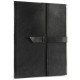 Leather Office File Folder Expandable Personal Organizer- Black