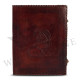 Leather Office File Folder Expandable Personal Organizer with Embossed Moon Dragon- Brown