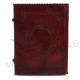 Leather Office File Folder Expandable Personal Organizer with Embossed Moon Dragon- Brown