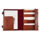 Leather Office File Folder Expandable Personal Organizer with Embossed Moon Dragon- Brown