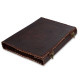 Leather Office File Folder Expandable Personal Organizer with Embossed Tree of Life- Brown
