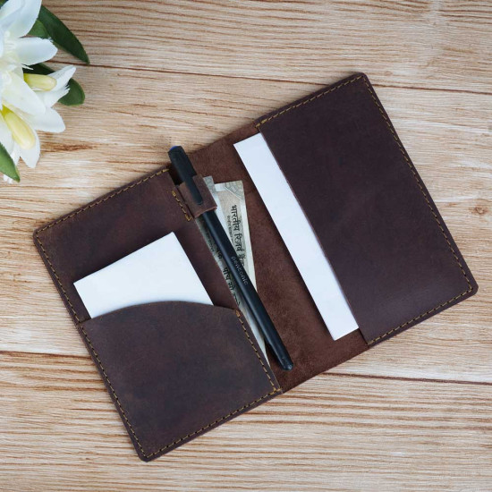 Thar Artefacts Leather Passport & Card Holder Cash Wallet Multipurpose Travel Organizer with Pen Holder
