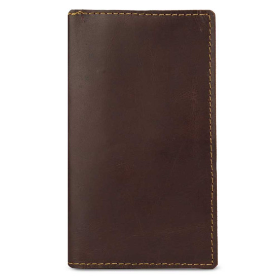 Slim Leather Passport Cover & Phone Wallet Travel Holder with Front Tab Cut Pocket 