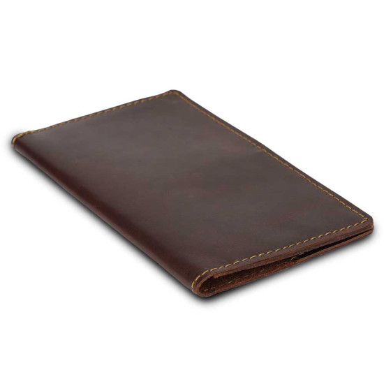 Slim Leather Passport Cover & Phone Wallet Travel Holder with Front Tab Cut Pocket 