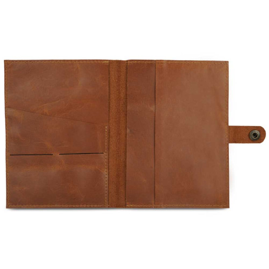 Thar Artefacts Leather Portfolio Pad Holder with front Card Holder Pockets Multipurpose Travel Folder-8X6 inches