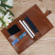 Thar Artefacts Leather Portfolio Pad Holder with front Card Holder Pockets Multipurpose Travel Folder-8X6 inches