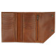 Thar Artefacts Multipurpose Three Fold Leather Travel Holder Card & Currency Wallet with Zipper Pocket- 7X4inches